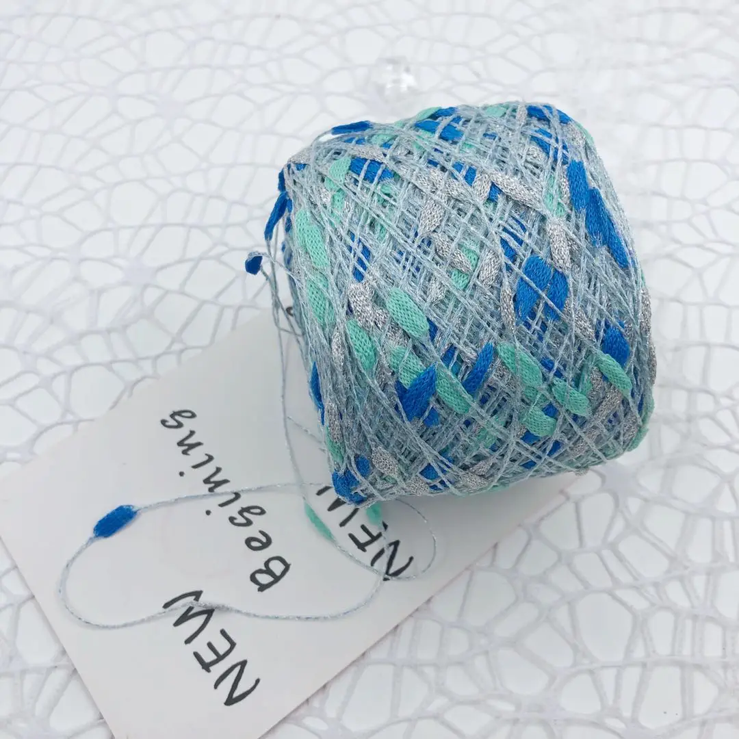 50G Tadpole Crochet Yarn for Knitting Handbag Flash Sausage Yarn Golden Silk Threads Sweater Coat Scarf 6