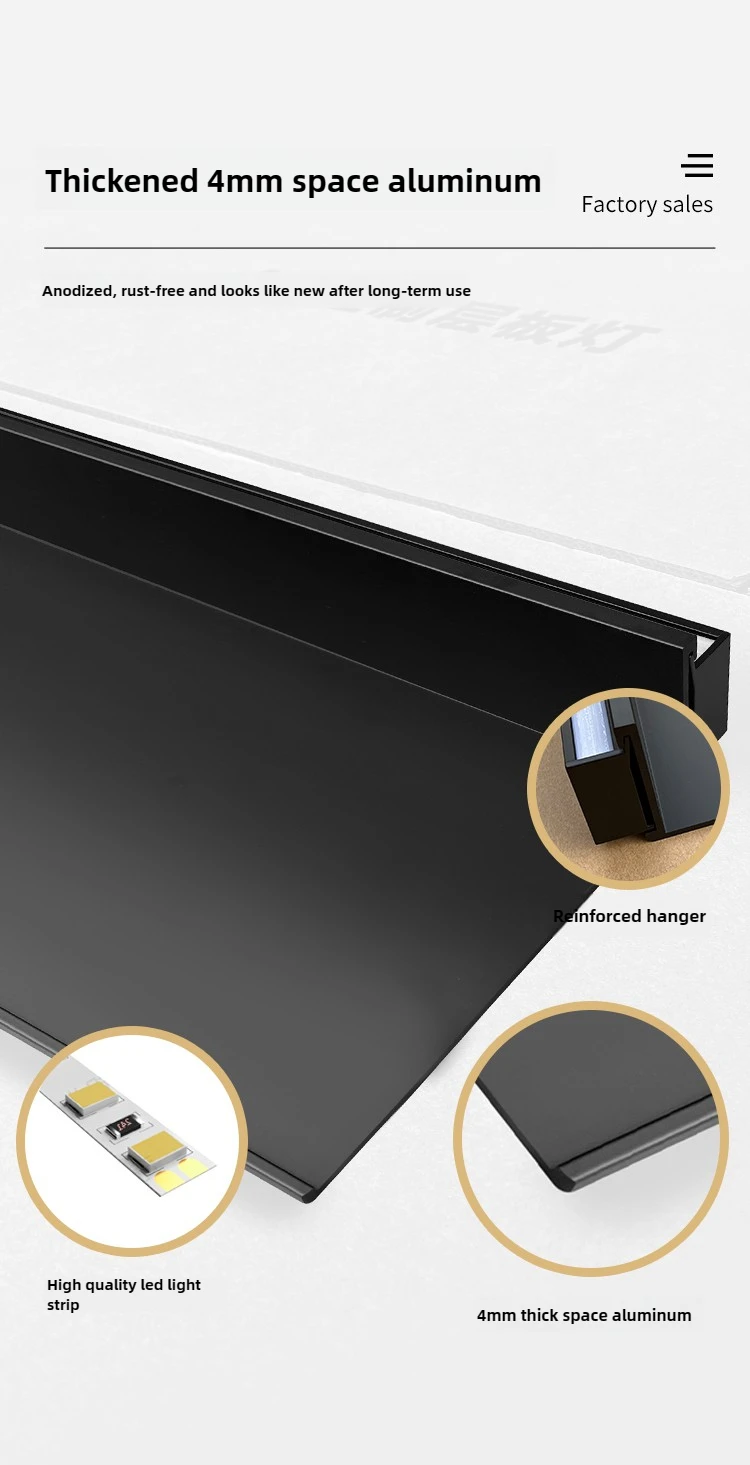 Description Picture 6 of itemWall Mounted Led Storage,Shelves with Led Light Holder Minimalism Decoration, Alluminium Wall Shelf Bookcase Wall Shelf