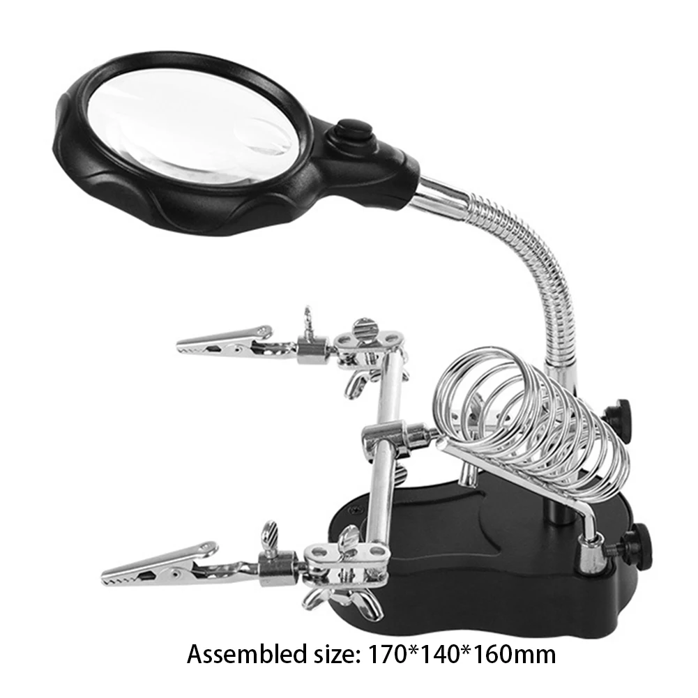 3X 4.5X 25X Welding Magnifying Glass with LED Light Magnifier Lens Auxiliary Clip Loupe Desktop Magnifier  Soldering Repair Tool outside micrometer Measurement & Analysis Tools