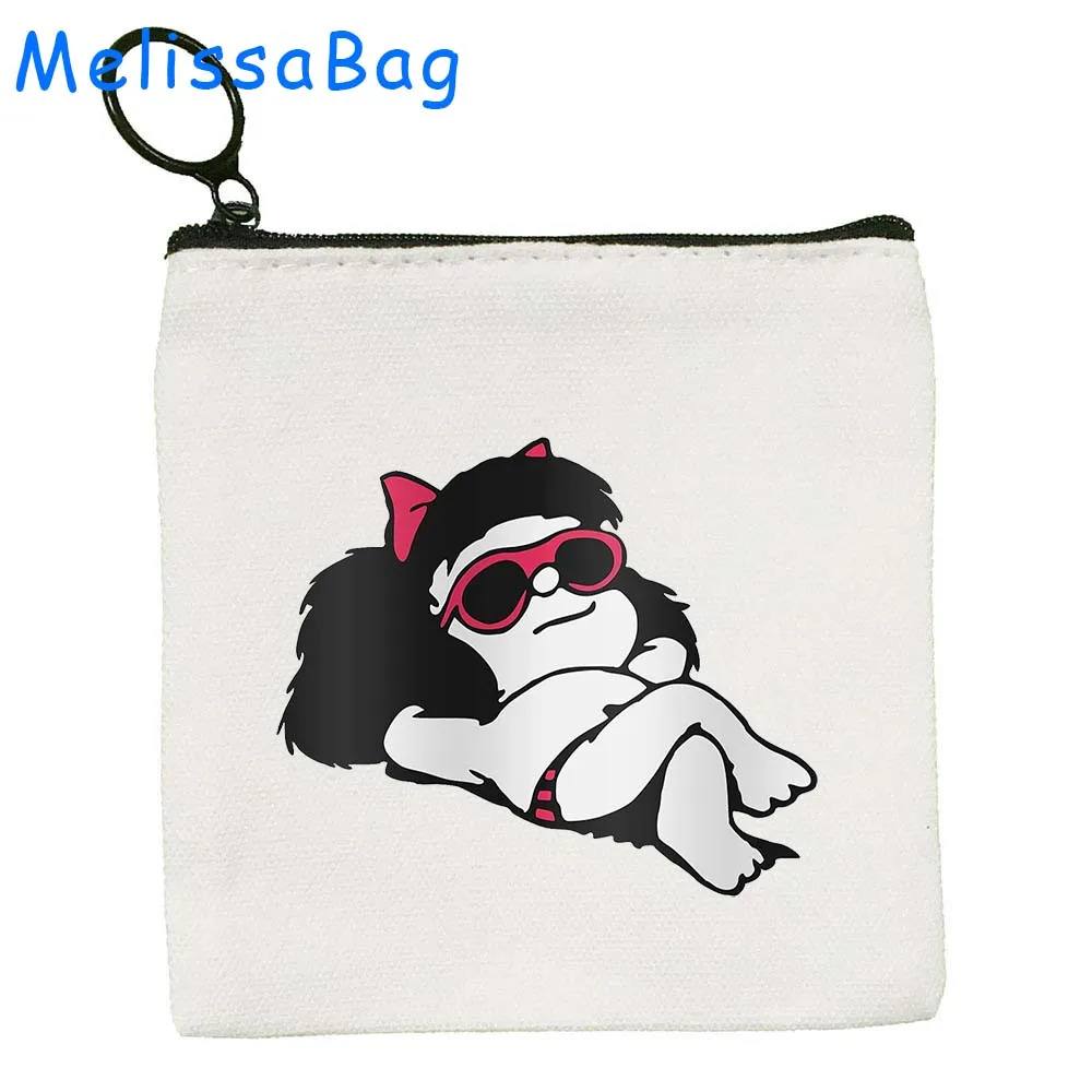 Funny Quotes Mafalda Comics Canvas Coin Purse Key Case Bags