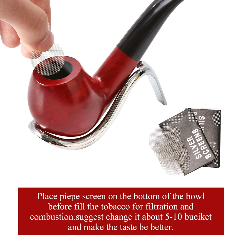 Smoking Pipe Set Accessories 9MM Filter Red Sandalwood