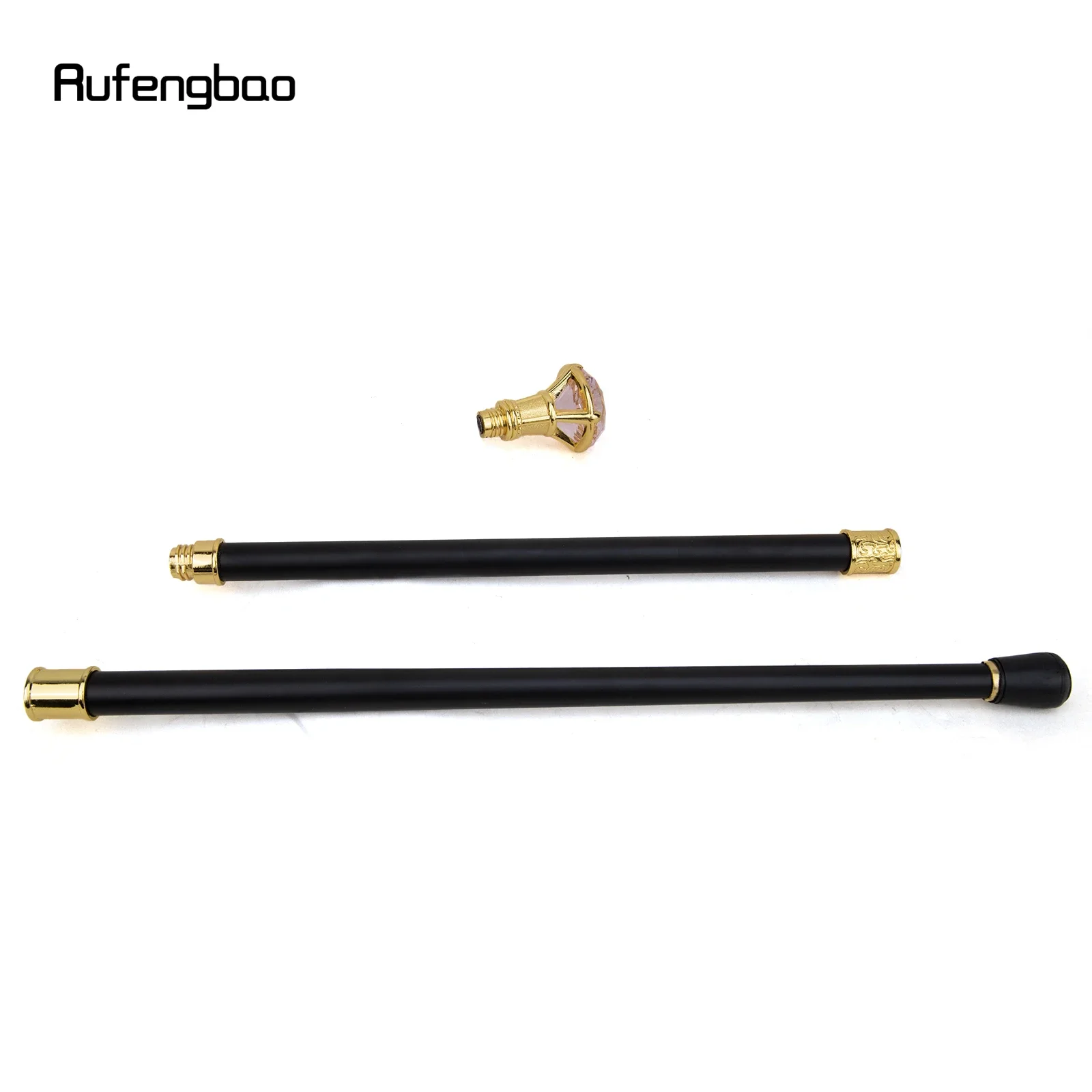 Pink Diamond Type Golden Walking Cane Fashion Decorative Walking Stick Gentleman Elegant Cosplay Cane Knob Crosier 93cm