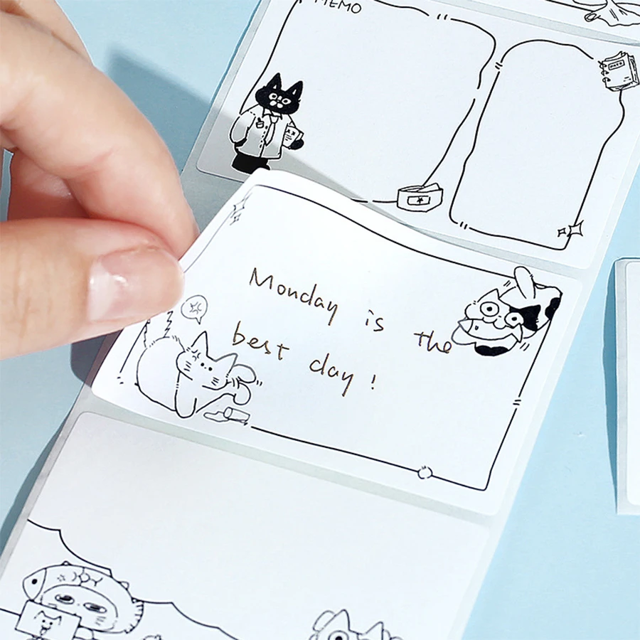 Cute Sticky Notes Cartoon Animal Sticky Memo Pads Kawaii Small Self-Stick Memo Note Pad Office School Supplies 3