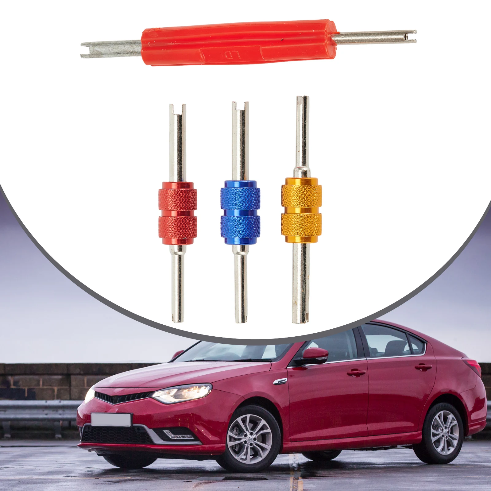 

4Pcs Dual Valve Core Remover Service AC System Car Truck Installer Tool Quality-Accessories For Vehicles