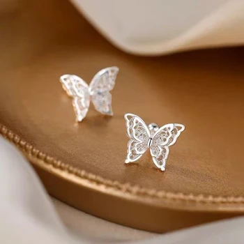 أقراط الفراشة الفضية الإسترلينية 1