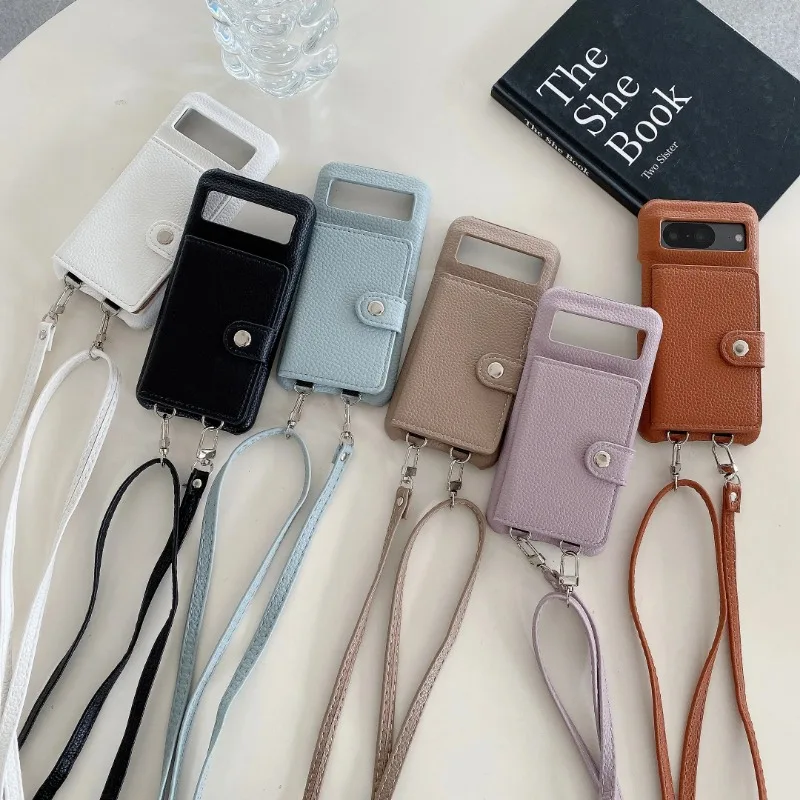 Premium PU Leather Crossbody Flip Wallet with Card Holder - Shockproof Phone Case Cover