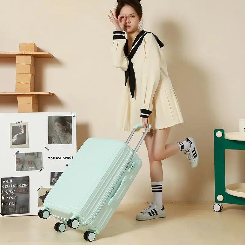 PLUENLI Women's Luggage New Small Mute Universal Wheel Password Suitcase Men's Durable and Strong Luggage Trolley Case