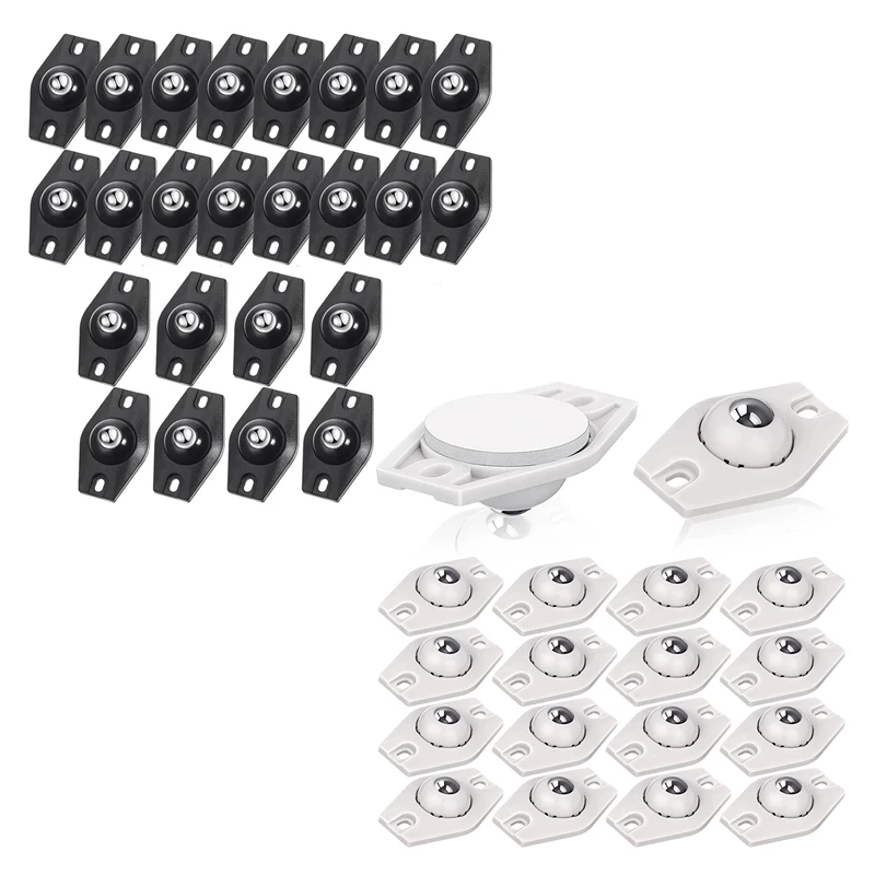 

24 Pieces Self Adhesive Wheels Mini Fixed Wheels Caster Boxes Caster Small Caster Paste Wheel Sticky Caster