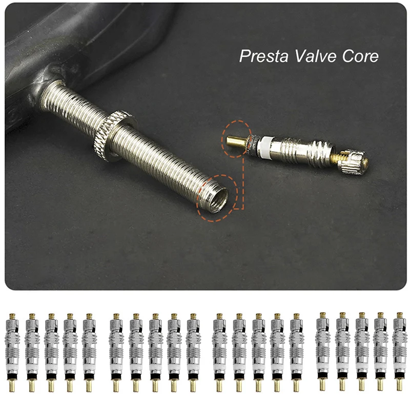 Bicycle Removable Presta Valve Core Bike Replacement Brass Tubeless Core Road MTB Bike 2~40pcs