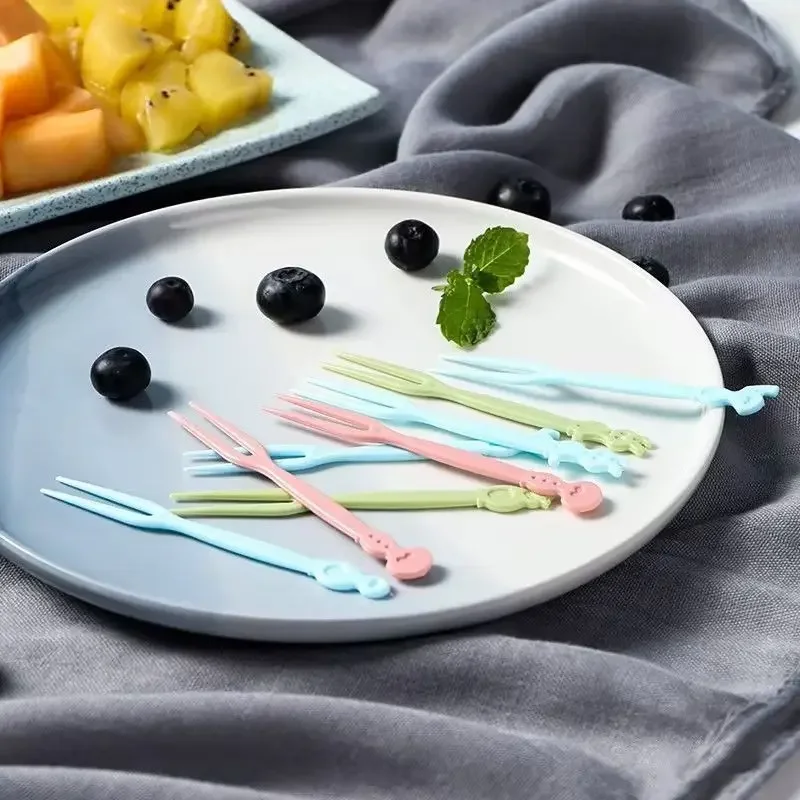 Dessert Bento Instant Noodles Decorating Toppers for Lunch Box Girl Mini Party Tableware Plastic Toothpick Fruit Fork Buffet Bar