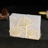 1pc Metal Ginkgo Leaf Napkin Holder,Tissue Holder For Restaurant Hotel Cafe,Dining Table Vertical Square Towel Paper Holder Base 2
