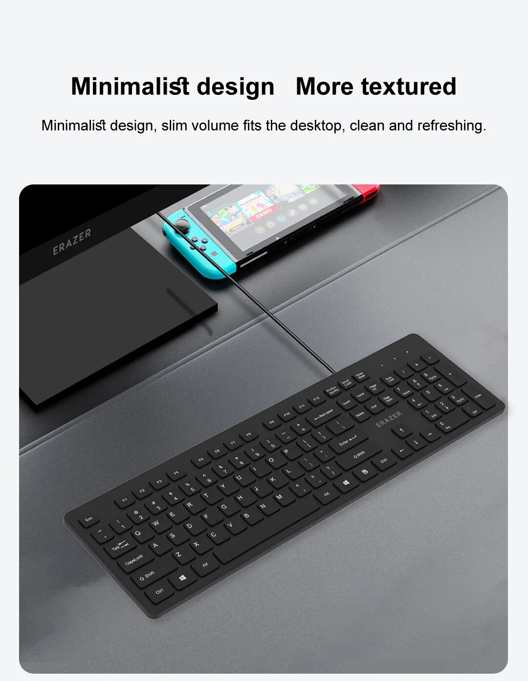 Erazer Km201 Wired Keyboard And Mouse Set Ergonomic Full-size_voghion.com