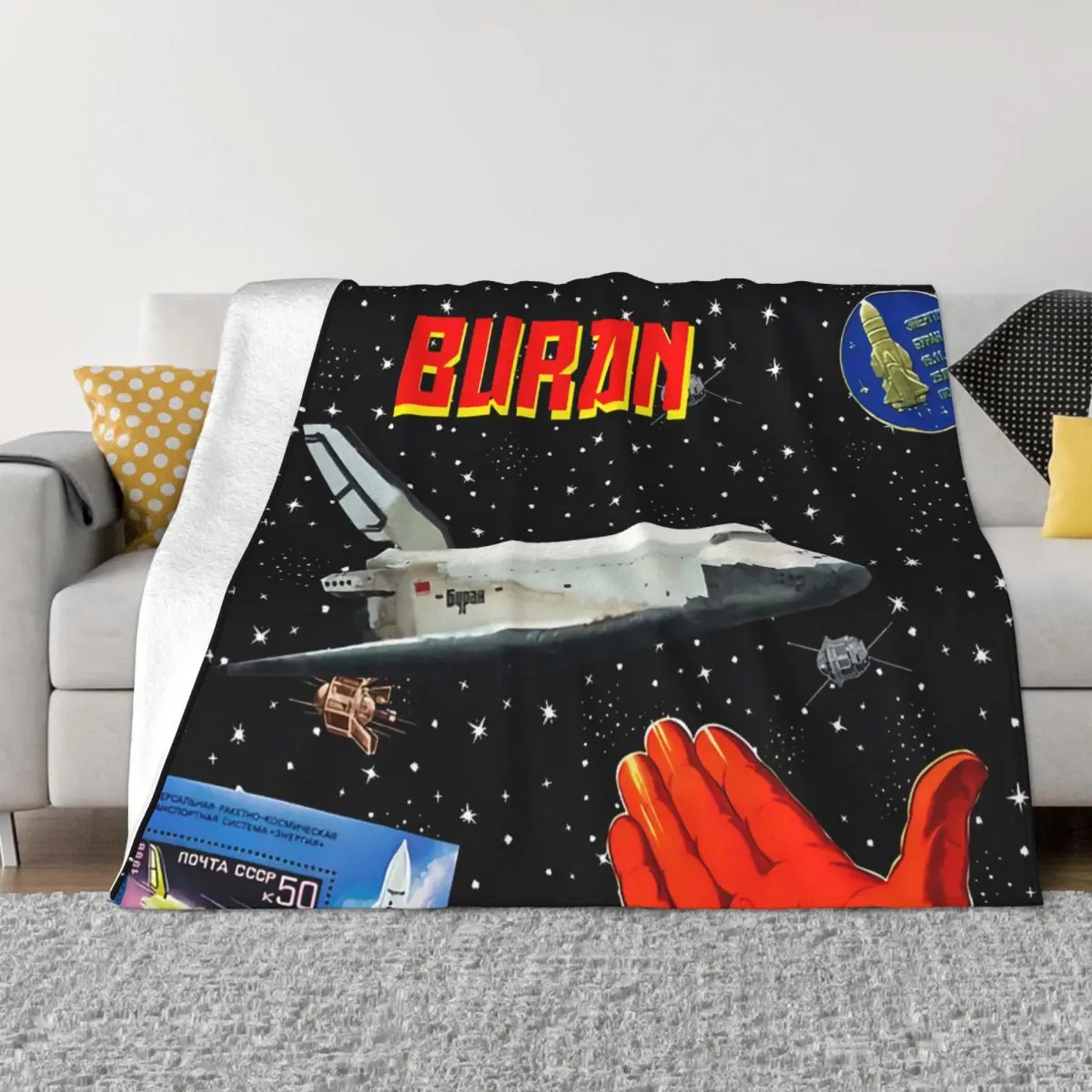 Gagarin Space Art Buran Shuttle Coperte Calde Portatili Per Biancheria Da Letto Da Viaggio