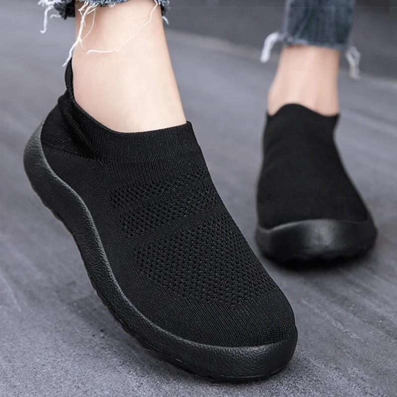 Women's Sports Shoes Mix Color Woman Shoes With Mesh Sneakers Women Casual Zapatillas De Mujer  Slip-on Footwear Tennis Female
