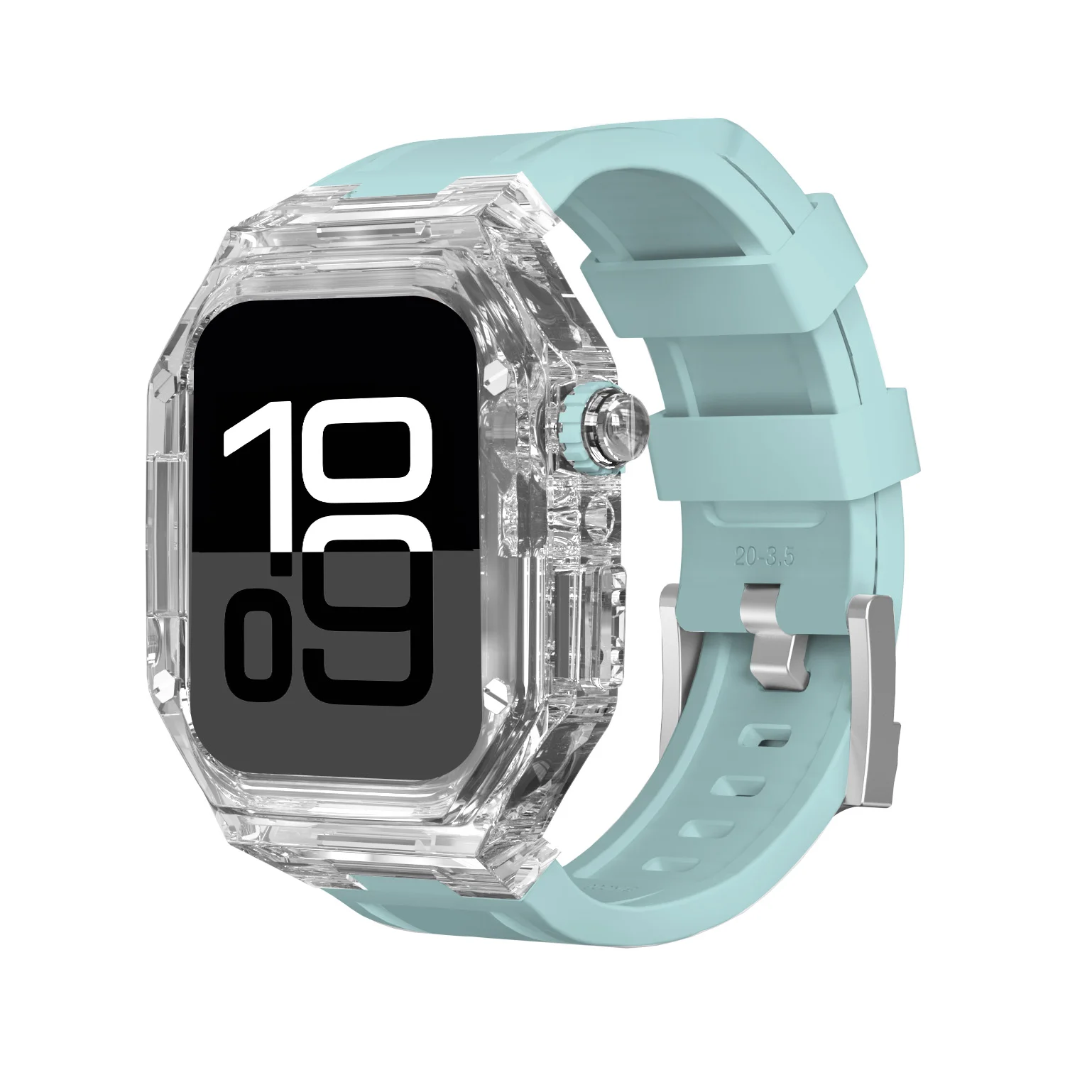 Luxury Transparent Modification Kit Case for Apple Watch with Silicone Strap