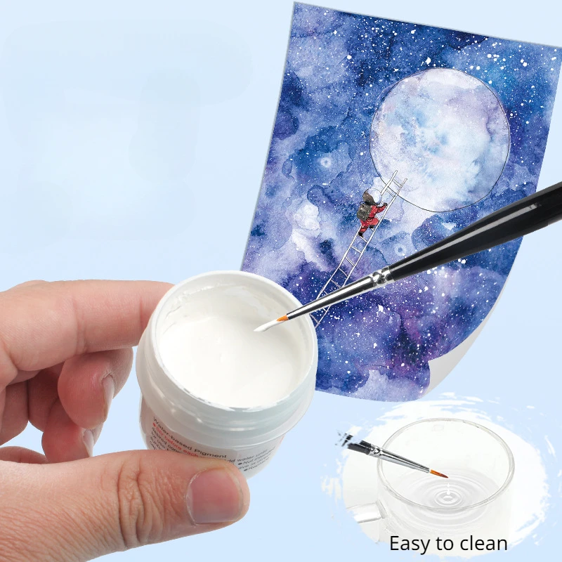Japan Kuretake White High-gloss Watercolor Ink 30ML Opaque Waterproof Hand-painted Comic Special Pigment Art Painting Supplies watercolor pigment