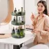 Rotating Makeup Organizer for Vanity Make Up Storage Box for Bathroom Counter Clear Cosmetic Toiletry Dresser Spinning Holder 5