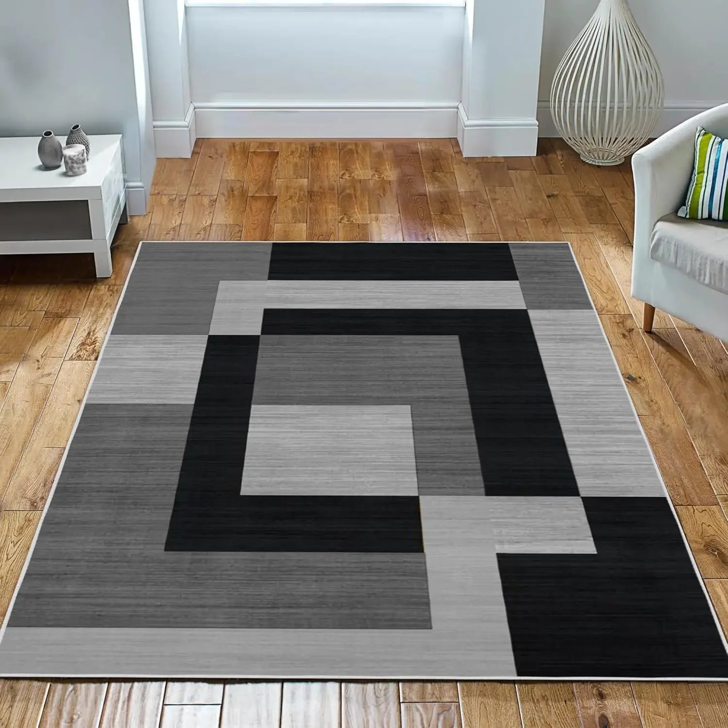 سجادة هندسية بسيطة من VIKAMA Nordic، مقاومة للانزل...