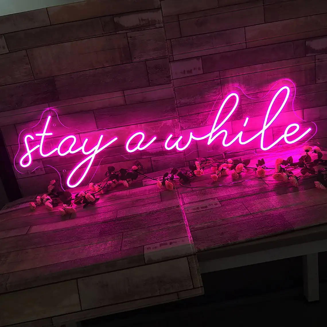 

Stay a while neon sign, Custom neon sign, neon Sign Bar, Personalized Gifts, wedding neon sign led sign party neon room decor