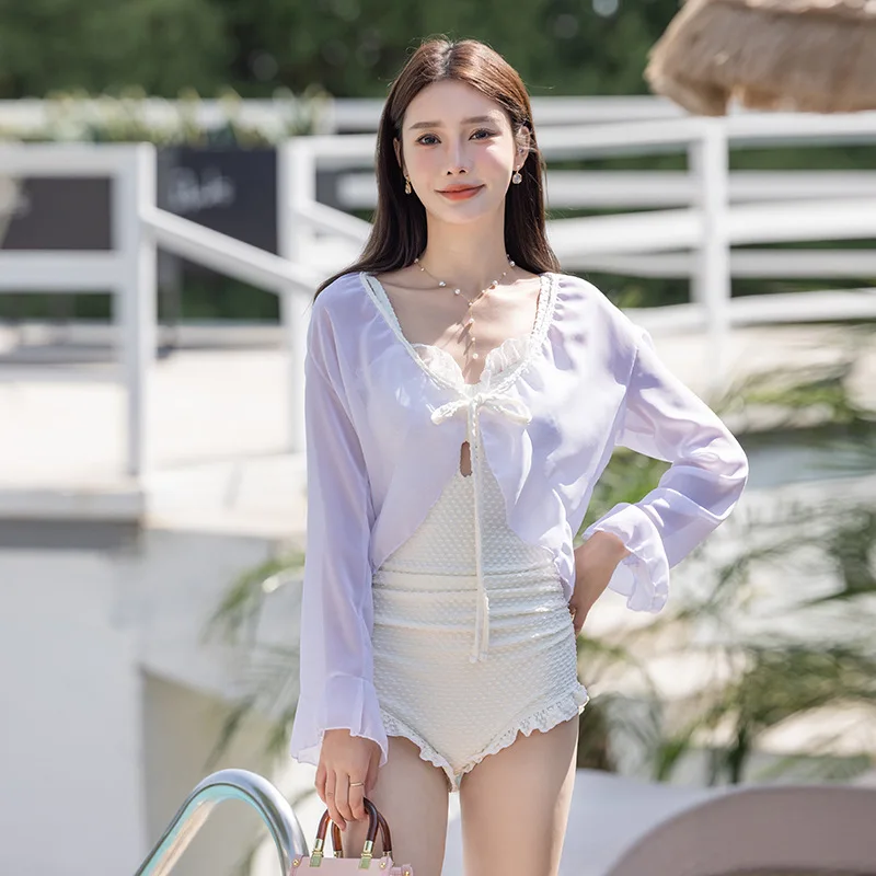 

Swimming Suit Women's One Piece 2023 New Conservative Covering Meat Slim Large Breast Sexy Fat MM Size Hot Spring Swimming Suit