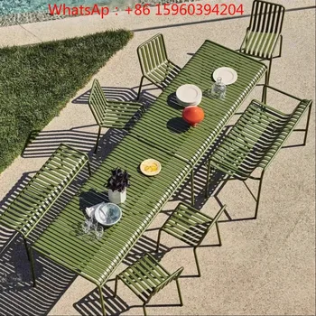 Tavolo e sedia da esterno in ferro battuto per il tempo libero, suite da giardino, esterno, moderno, semplice, terrazza, tavolo da tè, balcone 1