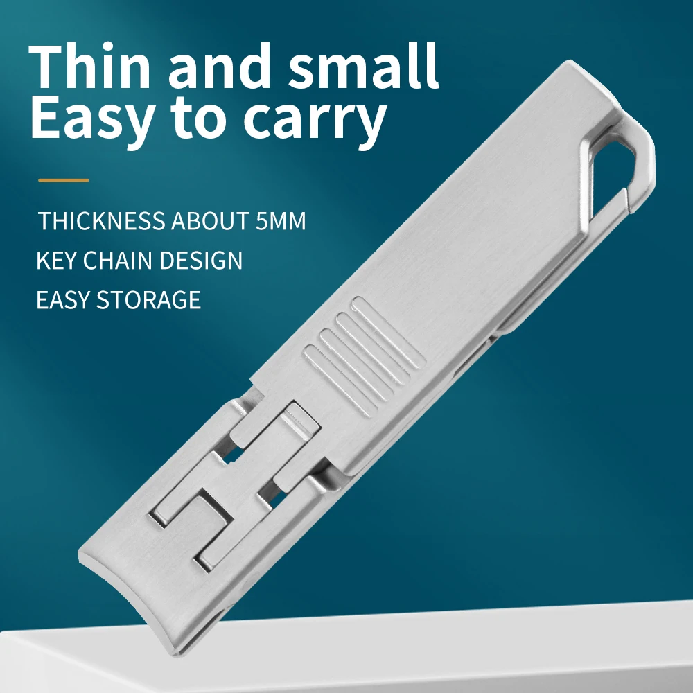 Ultra Thin Portable Fingernail Clipper Small Pocket Folding Nail Clippers Wide Jaw Cutter with Keychain Curved Trimmer Nail Clipper Nail Clippers