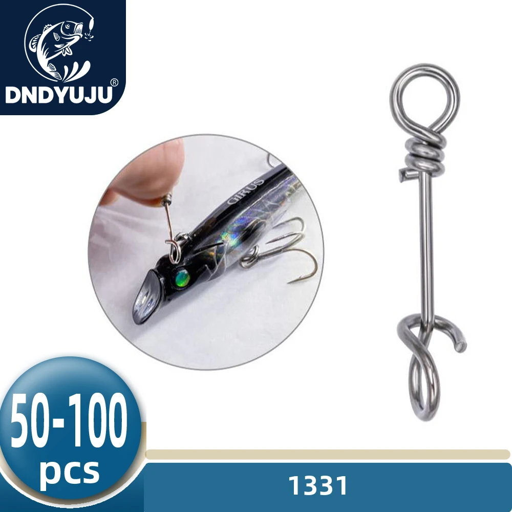 Connecteur à ressort rapide en acier inoxydable pour leurres et montages de pêche DNDYUJU 50-100X
