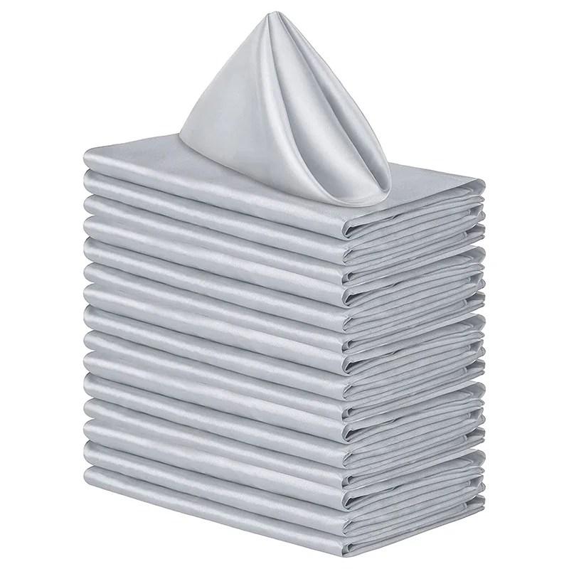 High-Density Satin Polyester Napkins - Square Silk-like Dinner Placemats for Restaurants