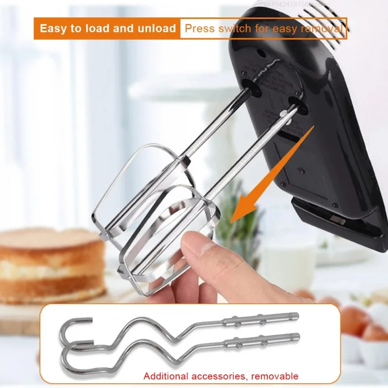Electric Professional Handheld Blender Mixer Egg Beater Automatic Cream Blender Dough Cake Baking Pastry 6