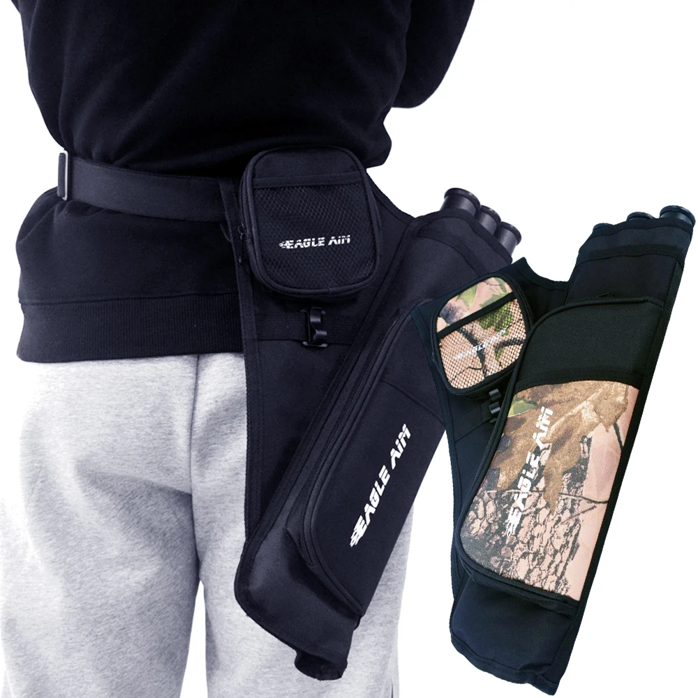 Hunting Archery 3 Tubes Arrow Hip Quiver With Adjustable Belt And