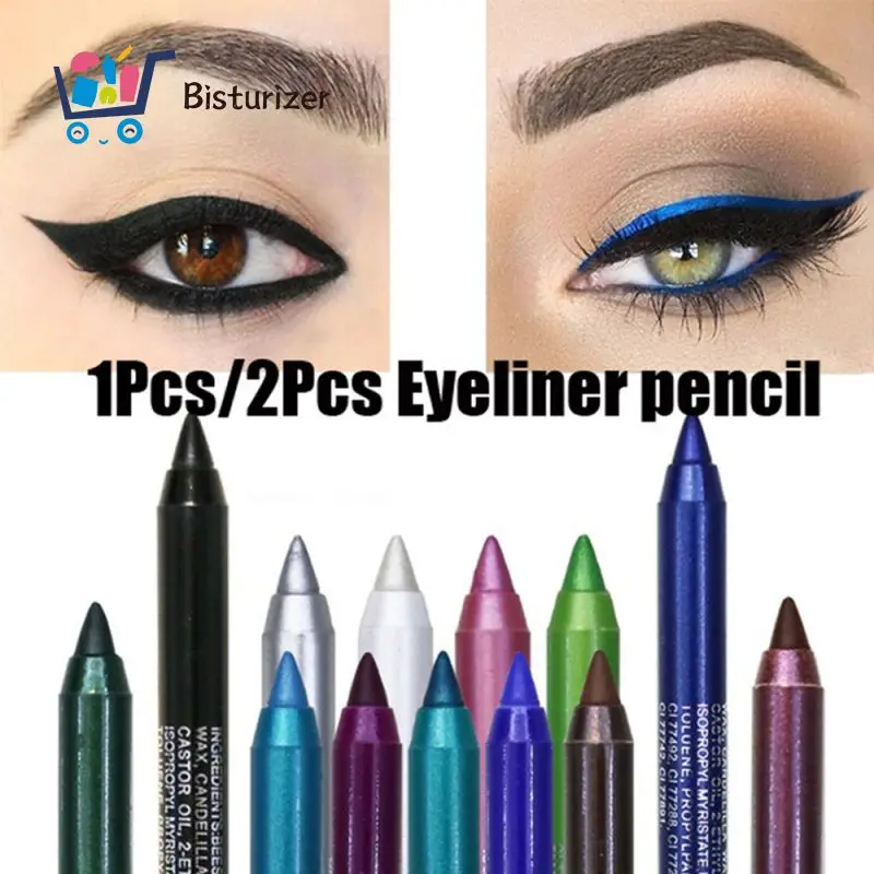 아이라이너 펜슬 세트, 민감한 눈용 안전, 강렬하고 생생한 색상, 다양한 아이 메이크업에 적합, 블루 화이트 블랙 