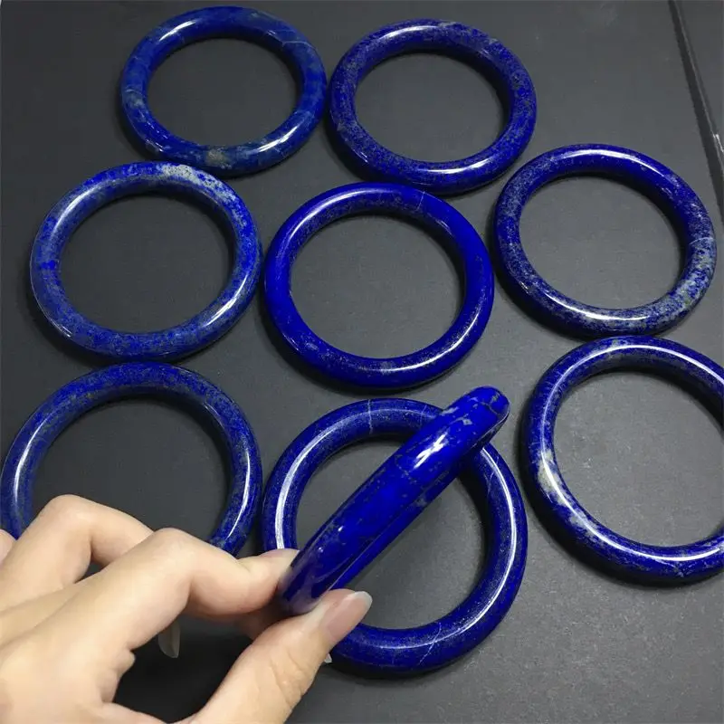 UMQ 여성용 올드 마인 라운드 바 팔찌, 골드 스프링클링 화이트, 염색되지 않은 청금석 라줄리, 순수 천연 핸드 쥬얼리