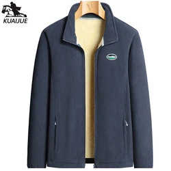 Jacket Mens L-6XL 7XL 8XL winter New Fleece Top Men's Jacket Casual windbreaker men jackets Solid color youth Warm coats 9906