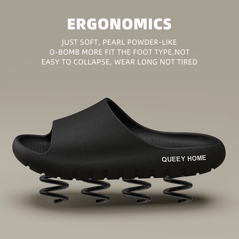 Queeyhome Men Slippers EVA Thick Soled Soft Sandals New Summer Fashion Non Slip Indoor Outdoor Beach Women Shoes — view 4
