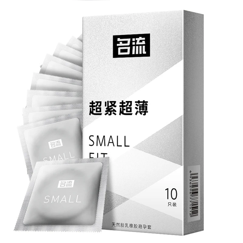 Small Size Condoms 10PCS Super Thin Lubricated Sex Toys 45mm Mini Size Ultra Tight Condoms for Adults Contraception Supplies 18+