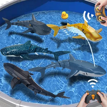 Rc Animal Robot Simulation Shark Electric Prank Toy for Children Boy Kids Pool Water Swimming Submarine Boat Remote Control Fish