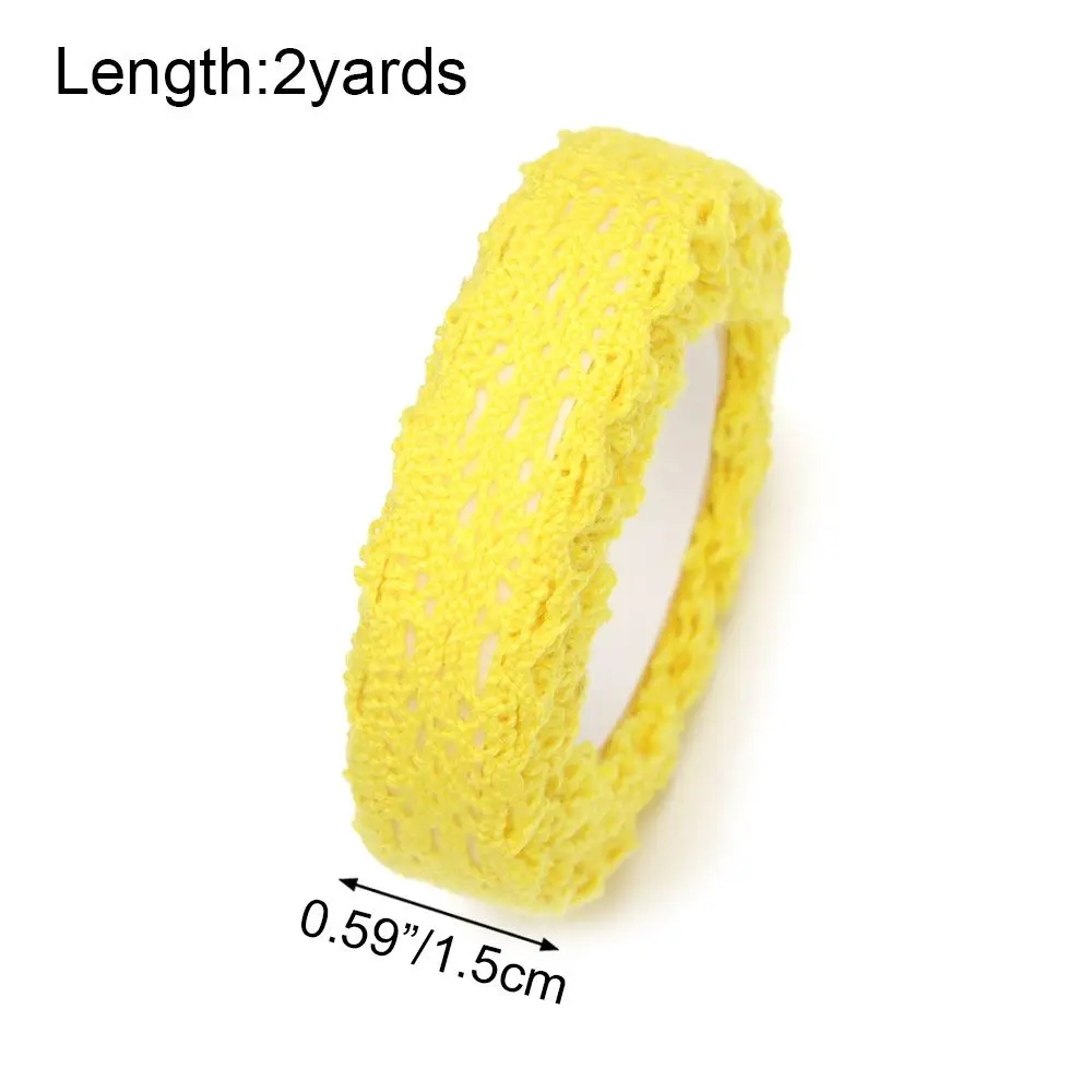 Lace Ribbon 2yards 15mm Wedding Decor Embroidery DIY Craft Self-adhesive Lace Trimming Ribbon Lace Tapes Sticker Fabric Trim Cloth Tape lace ribbon lace fabric lace sewing accessories lace sewing supplies lace accessories lace garment accessories lace decoration clothing craft accessories tassel trim lace