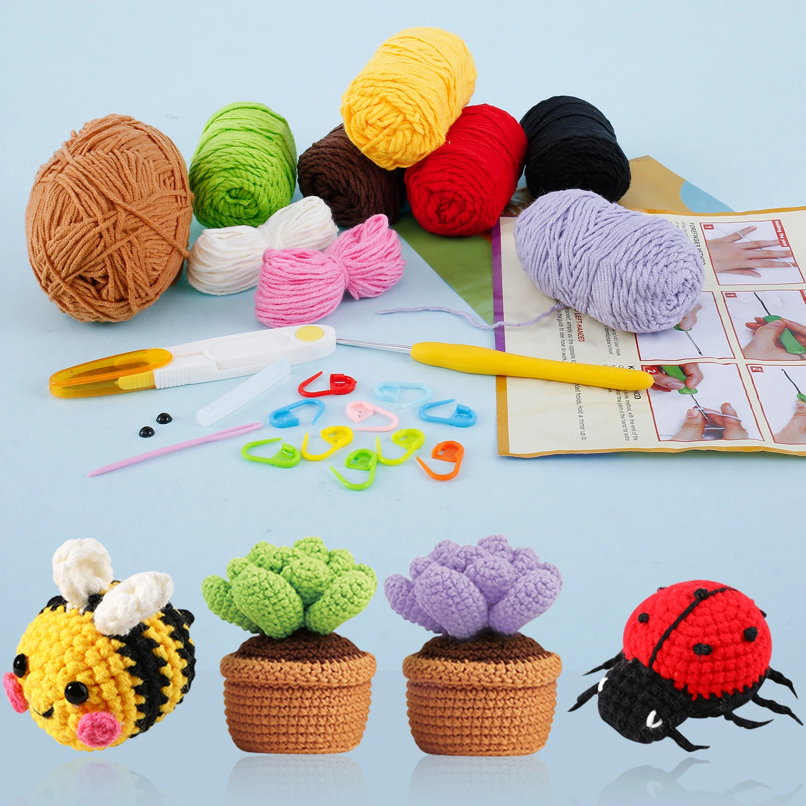 

Crochet Kit for Beginners Cute Animal Beginner Crochet Set Crochet Animal Kit Crochet Starter Kit with Step-by-Step Video