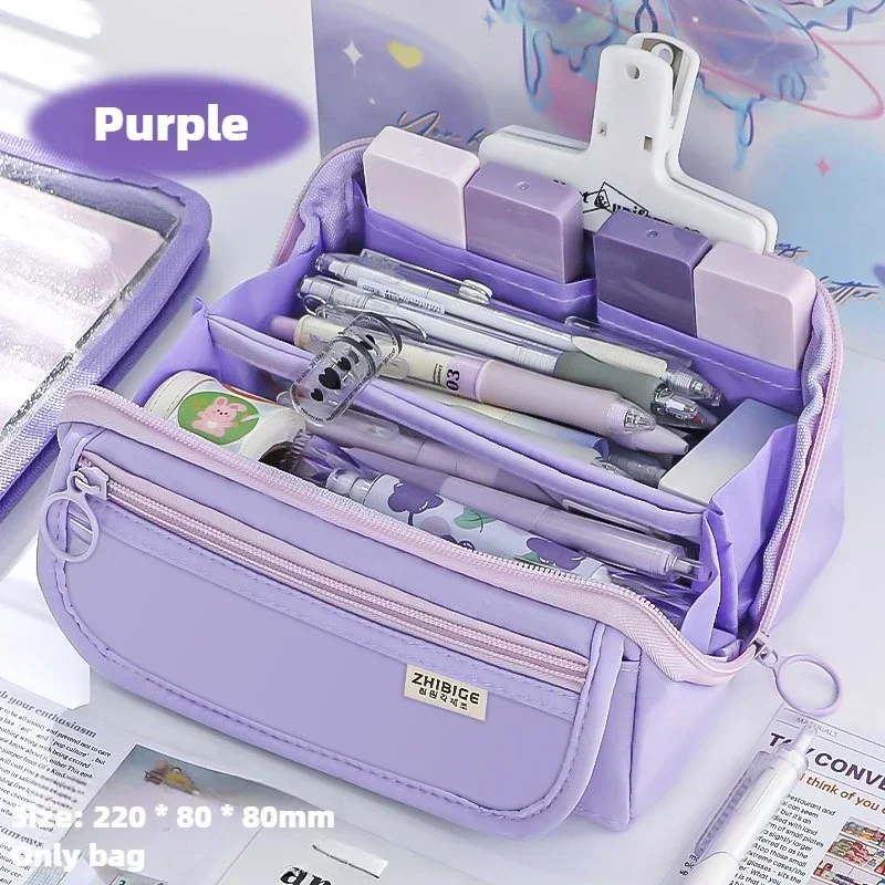 Pencil Case Large Capacity Student Stationery Case Pencil Bag High Value Stationery Bag Multi-function Pencil Case