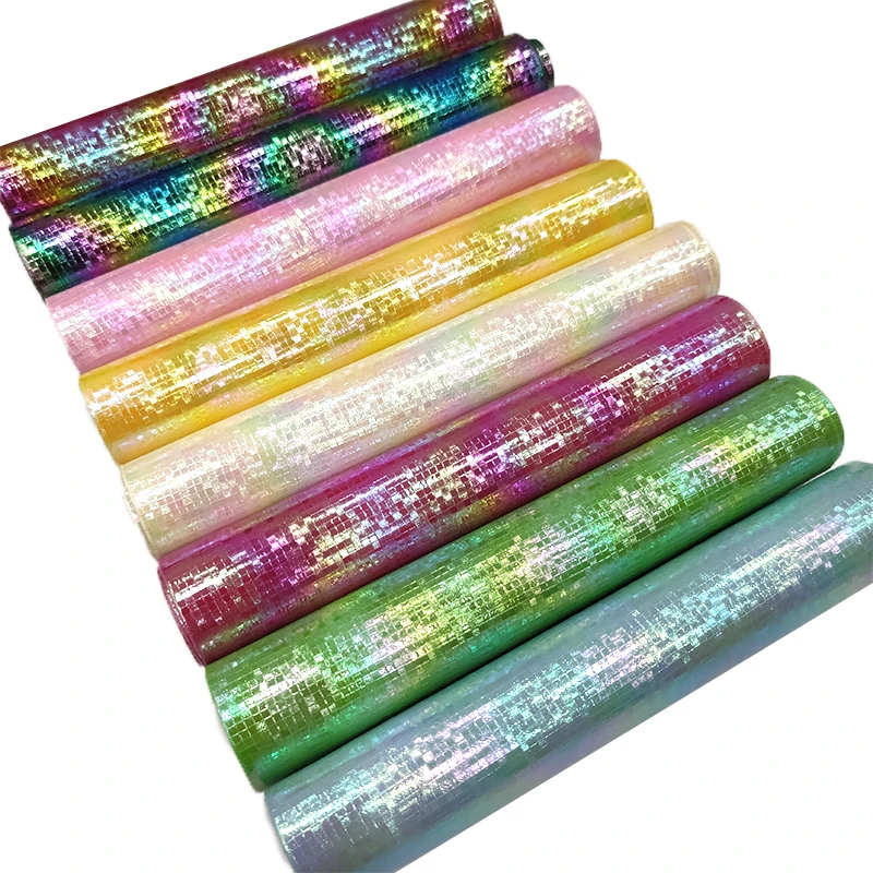 

Small Plaid Metallic Colorful Mirror PU Faux Artificial Leather Fabric Sheet for Making Shoe/Bag/Decoration/Craft/Cover30*135CM