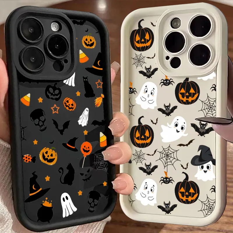 Fun Halloween Pumpkin Ghost Phone Case - Soft Back Cover