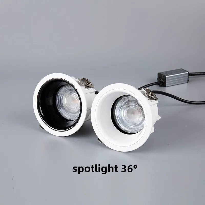IP65 방수 통 7W 10W 12W 최근 눈부심 방지 LED COB 스포트 라이트 75mm 컷아웃 AC85-265V 주방, 욕실, 화장실용