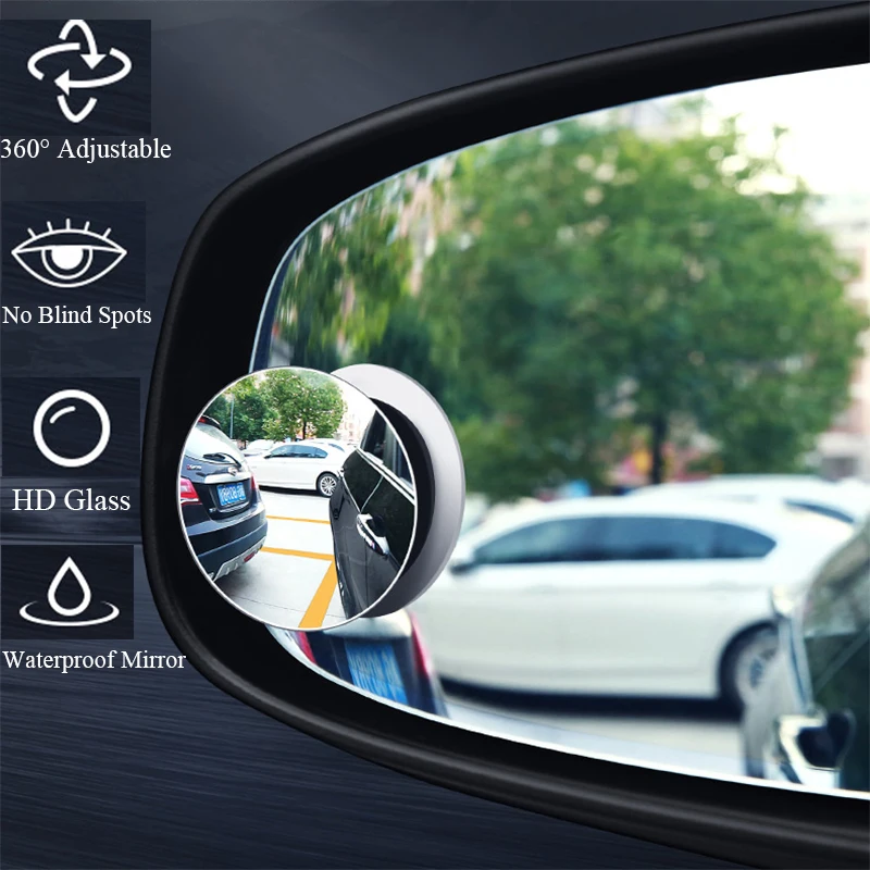 Car 360 Degree Rotation Adjustable Convex Rear View Mirror