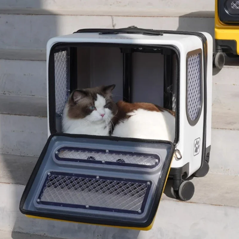 

Pet Dog Accessories Luggage, Large Capacity Space Capsule Travel Portable Cat Trolley Box, Silent Shock-proof Out