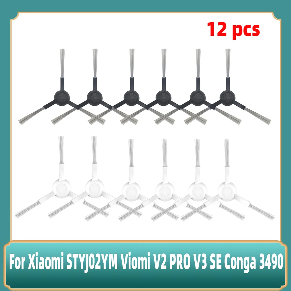 For Xiaomi STYJ02YM Viomi V2 PRO V3 SE Conga 3490 Robotic Vacuum 3-Armed Side Brush Replacement Universal Cleaner Spare Parts 1 set flat suction tips nozzle vacuum cleaner parts universal tip nozzle 32mm wide for karcher for aeg vacuum cleaner spare part