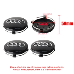 Elegant Car Wheel Center Hub Caps - Set of 4 Auto Accessories (Black)