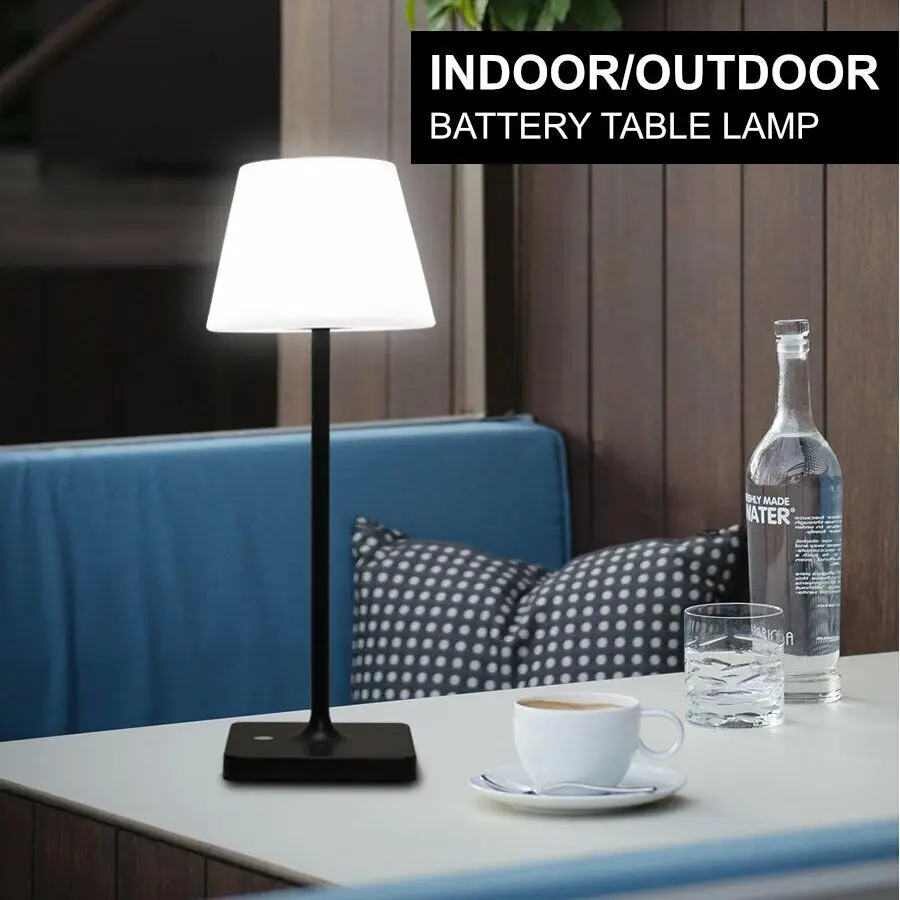 Outdoor Portable LED Table Lamp Power Bank Rechargeable Cordless Table Lights Battery Operated Dimmable LED Desk Lighting 4