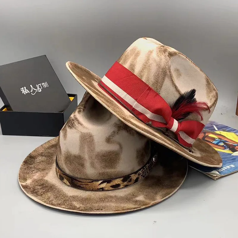 Ericotry Unisexe Classique Mélange De Laine Fedora Chapeau Avec Boucle Large Bord Chapeaux Church Derby Chapeaux De Jazz Caps Trilby Pour Hommes Femmes Wedding Party