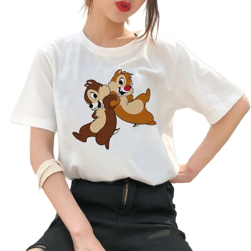 Śliczne koszulki męskie z motywem Disney z motywem żetonów i graficzne koszulki damskie z krótkim rękawem Kawaii Harajuku letnia koszulka Oversized