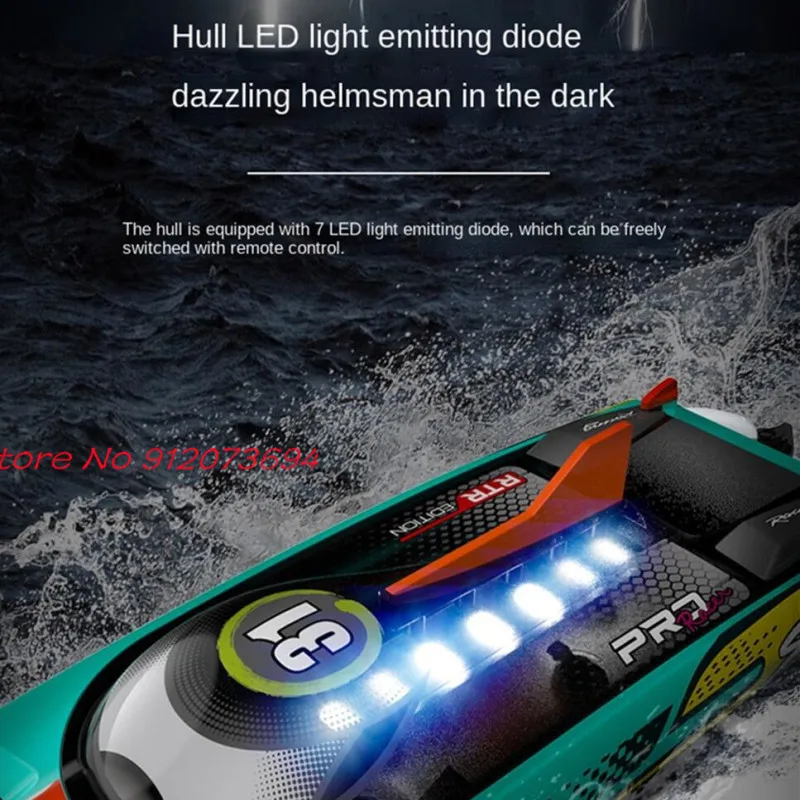Waterproof Radio Control Electric Large Racing Speedboat Toy 80KM/H 200M 360&deg; Turn LED Night Light Brushless High Speed RC Boat remote control boat